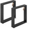 LAMO Manufaktur Tischbeine für Sitzbank, Couchtisch, Beistelltisch, Simple Medium, Vierkantprofil 60x30 mm, Tischgestell 40x43 cm (BxH), Schwarz, 2 Stück, LTS-01-D-BB-9005