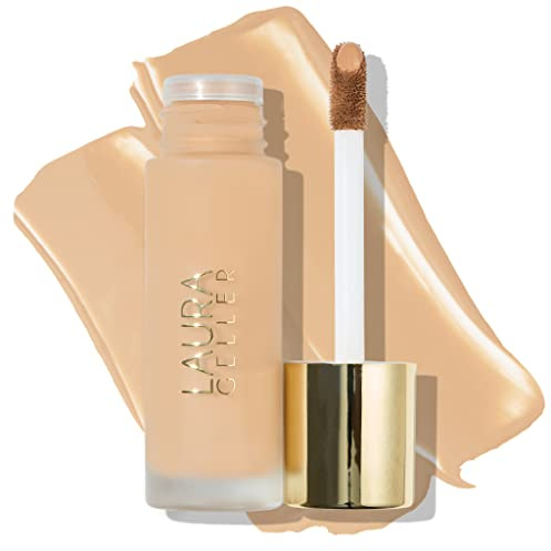 LAURA GELLER Double Take Liquid Foundation (Medium) - Matte Foundation Full Coverage - Lightweight, Long-Lasting Wear, Blue Light Protection