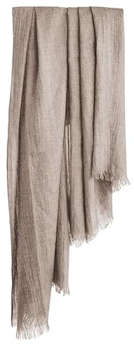 Harewom Lightweight Gauze Linen Feeling Shawl Wraps for Women Beach Summer Scarf for Evening Wedding Dresses Khaki