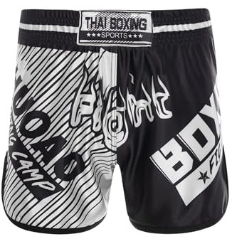 AIGOUT Muay-Thai-Shorts für Kinder, Mädchen, Jungen, Boxen, Kickboxen, MMA, Trainingshose, Satin, Kampfsport, BJJ, Grappling-Shorts, h, 7 Jahre