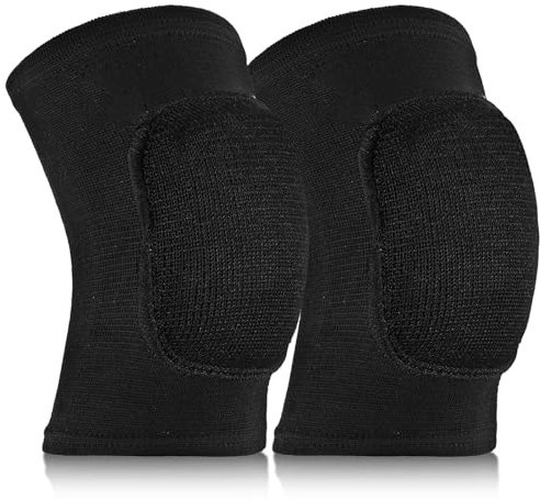 Gomitiere con imbottitura in spugna spessa, 1 paio di gomitiere traspiranti da pallavolo, nere, per braccio, gomito, supporto per fitness, protezione per braccia, per bambini, uomini, donne, anziani