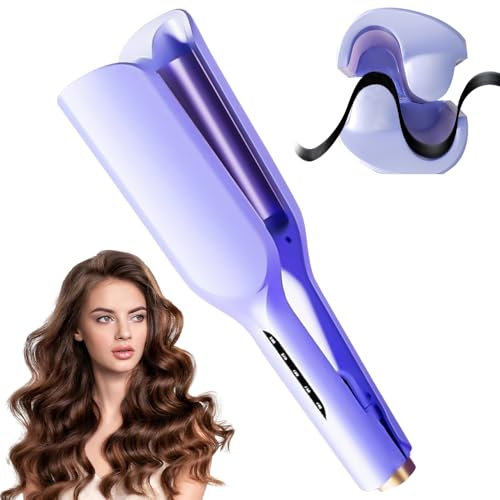 Vmxlso Fer a Onduler Cheveux, 32mm Fer à Onduler, Boucleur a Cheveux, Fer a Gaufrer les Cheveux, Fer a Friser Boucler avec 5 Températures Réglables, Boucleur Wavy pour Cheveux Longs Courts (Violet)
