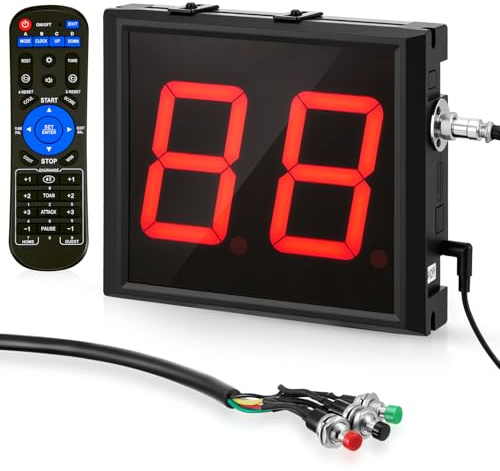 Relaxweex Two-Digit LED Digital Counter Display Lap Timer Wall Mounted Digital Lap Counter for Swimming Countdown/up 4 Inch High Swim Supplies with Buttons Remote and Alarm Beep