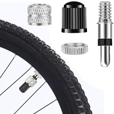 HABNI 6 Stück Fahrrad-Ventil-Ersatz-Set, Fahrrad-Ventil-Adapter, Fahrrad-Ventil-Ventil Vierer-Set, geeignet für Verschiedene Fahrräder.