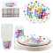 YDAKGUEY 80Pack Party Plate Cups Napkins Set, Birthday Disposable Dinnerware Tableware Set with Dinner Plates Salad Plates Cups Napkins, Tableware Supplies for Birthday Holiday Rainbow Parties