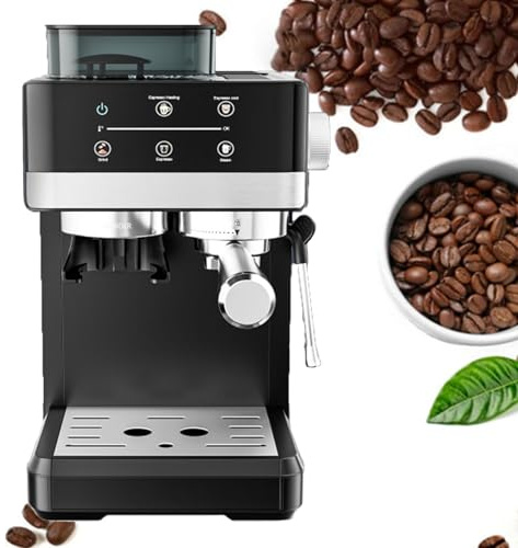 Macchina da caffè a doppia estrazione calda e fredda, semiautomatica, pompa da 20 bar con vapore, montalatte per cappuccino e latte