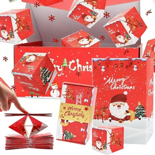 Surprise Gift Box Explosion, 2025 Christmas Pop Up Cash Box, Unique Folding Bouncing Red Envelope Gift Box, for Christmas Birthday Anniversary Valentine Proposal