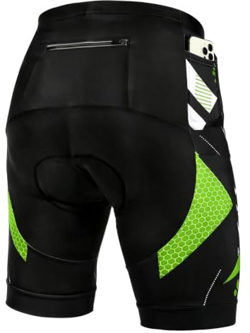 BSBUY Cykelshorts herr mountainbike byxor underkläder cykel undershorts 5D gel vadderad adsorbent cykelbyxor cykling halvbyxor andningsbara kompressionsshorts med fickor