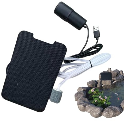 Generico Aeratore per laghetto ad energia Solare - Pompa ad Aria Solare per Acquario e ossigenatore a Doppia Uscita per acquari, stagni per Koi e Coltura | Aeratore Portatile per hobbisti, Pescatori