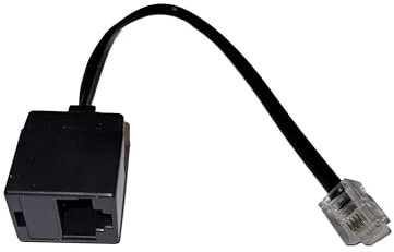 Dadusto 3 Stück Adapter von RJ11(6p4c) Stecker auf RJ45(8p4c) Buchse, Kabel: 4-adrig, flach und schwarz, 0,15 m