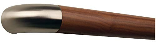 Montagefertiger Ami Nussbaum Handlauf Geländer lackiert Ø 42 mm mit montierten Edelstahl Endstücken ohne Halter Länge: 2000 mm / 200 cm / 2,0 m Enden: Edelstahl Bogen