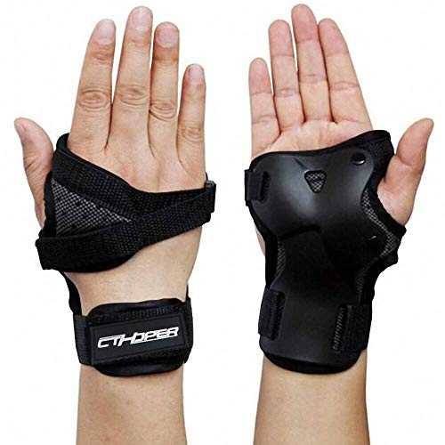 CTHOPER Hommes et Femmes Impact Protège-Poignet Équipement de Protection Attelle de Poignet Support de Poignet pour Roller, Skate, Skateboard, Ski, Snowboard