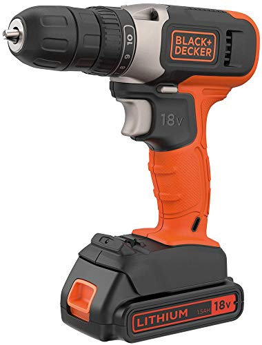 (BLACK-&-DECKER) 18V DRILL DRIVER, 1 BATTERY KIT, Cordless Drills - BCD001C1-GB