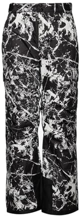 Arctix Kids Snow Sports Cargo Snow Pants with Articulated Knees, Cracked Marble Black, X-Small