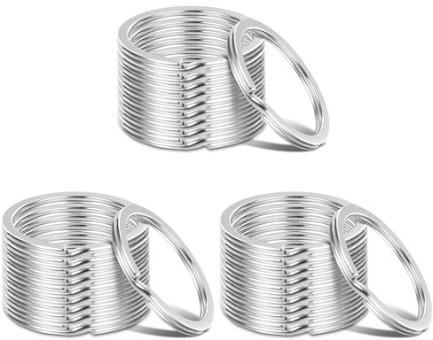 sdhiiolp schlüsselringe Edelstahl 30 mm,30 Stück Schlüsselring Edelstahl 304,Flache Schlüsselanhänger Geeignet für alle Arten von Schlüsseln, DIY, Auto, Kunsthandwerk,Haus, Schlüssel Zubehör