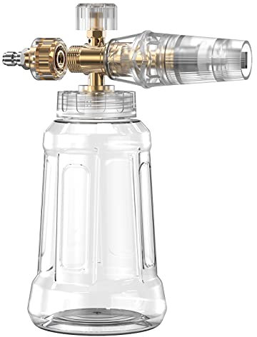 DANCINGBOAR Pressure Washer Foam Cannon, 1/4” Quick Release Adjustable Snow Foam Lance Jet Car Wash Spray Nozzle, 1L Soap Dispenser Bottle Compatible with 1/4'' Quick Connector Pressure Washer Gun