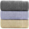 VANZAVANZU Handtücher Badezimmer 3er Pack 100% Baumwolle Handtuch Set Ultra Weiche Gästehandtücher Saugfähig Seiftücher Dickes Luxus Waschlappen Frottee - 40 x 70cm (Dunkelgrau + Lavendel + Beige)