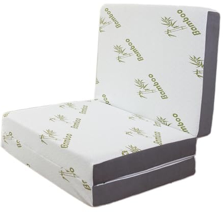 Panana 3FT Portable Tri Fold Mattress Single, 10cm Comfort Memory Foam Folding Mattress with Removable&Washable Bamboo Fabric Cover for home, camping and travelling