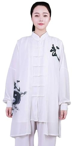 HEARTTOUCH Adult Tai Chi Suit Chinese Kung Fu Clothing Wing Chun Costume Long Sleeve Morning Excerises Meditation Outfit (03,XL,X-Large)