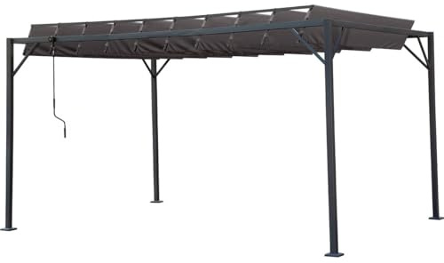 Pérgola bioclimática de tejido 3x4 m - Antracita