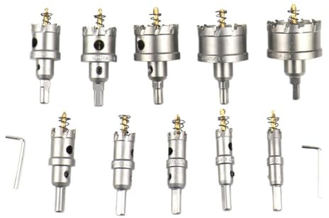 12 pezzi 16-55mm corona di perforazione per acciaio inossidabile TCT sega a tazza set lega sega a tazza punta in metallo duro TCT taglierina per metallo punte da trapano, 12 pezzi