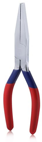 GOLD DEER Pince à bec plat de 15,2 cm - Pince à bec plat avec dents - Multifonction pour l'entretien des fils, pliage, lissage, pince de précision pour la fabrication de bijoux