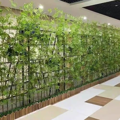 LYDZT Planta de bambú Artificial Decoración del hogar Árboles de bambú con Base de Madera, Divisor de ambientes Falso para Barrera de privacidad, Proyecto/jardín/terraza Hoja de plástico y bambú r