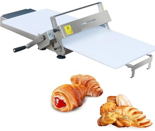 Dfdieratve Sfogliatrice Professionale Pieghevole, a Manovella, per Aumentare L'Efficienza dei Croissant, Cucine Domestiche e Piccole Panetterie, Spessore Regolabile, per Croissant, Pasta Sfoglia B400