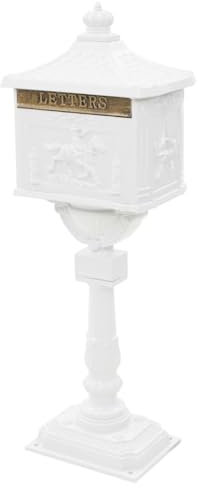 vidaXL Briefkasten Aluminium Vintage Rostfrei Weiß Standbriefkasten Postkasten