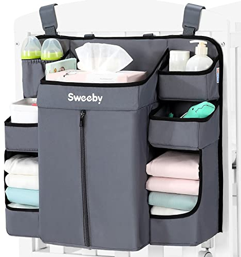 Diaper Organizer for Changing Table and Crib Diaper Stacker Nursery Organizers for Cribs Hanging Diaper Caddy Organizer for Baby Essentials