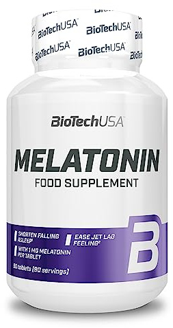 BioTechUSA Melatonin, Complément alimentaire en comprimés, contenant de la mélatonine, 90 comprimés