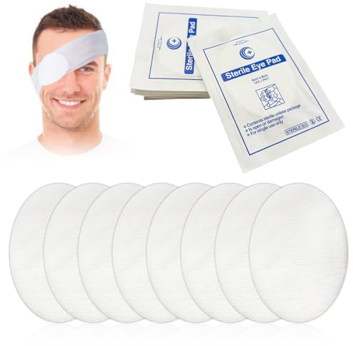 30 PCS Sterile Eye Dressing Pads Disposable Oval Protective Eye Patches for Post Surgery Wound & Trauma Recovery, Non Woven, Individually Wrapped, 2.4 x 3
