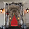 AOLOA Halloween Deko Banner - 3D Schloss Eingang, Mittelalterlich Stein Türdeko, Extra Große Photo Booth Hintergrund für Vampir Party Dekoration