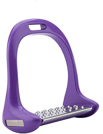 GLOGLOW Horse Riding Stirrup, Nonslip Safety Lightweight Horse Pedal Horse Saddle, Professional for Horse Riding Match Equestrian Horse Riding Training (Purple)