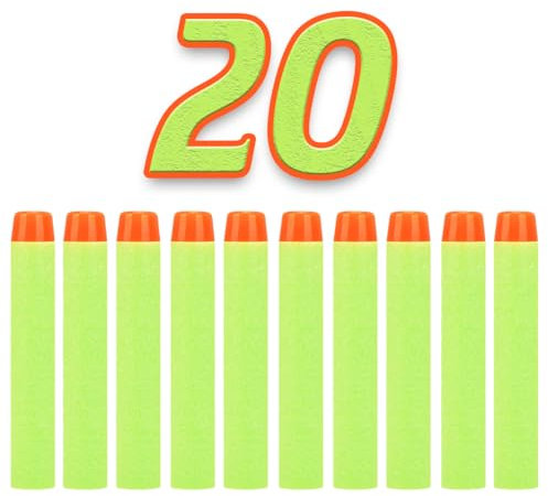 König Design Nerf Pfeile - 20 Stück Nerf Darts Nerf Munition Pfeile Dart Bullets Refill Darts Foam Pfeile für N-Strike Elite Blasters Series Hasbro Fortnite