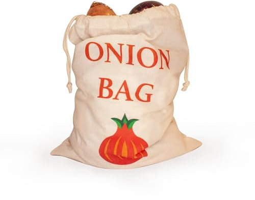 30x40CM Cotton Onion Storage Bag, Bulb Storage bag, Onion bag for Storage (1)