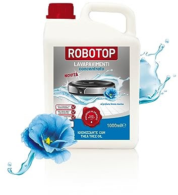 ROBOTOP - detergente robot lavapavimenti - superprofumato- igienizzante (1 LT + 100 ML IN OMAGGIO) (BREZZA MARINA)