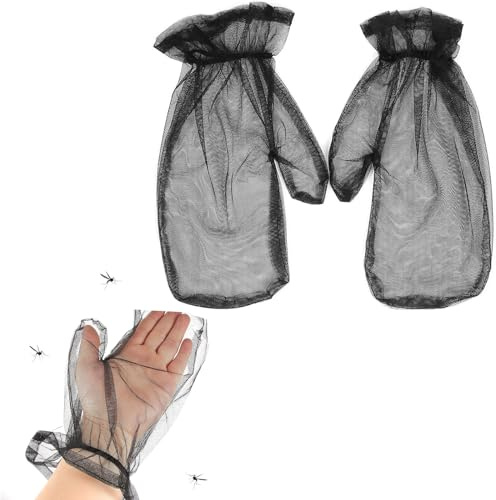 Kiuiom Insektsresistenta handskar, mygghandskar, näthandskar för handskydd, slitstarka handskar fiske, insektsskydd handskar för camping, för utomhusbruk, fiske, 1 par