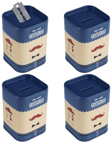 Paquete de 4 contenedores de eliminación de cuchillas de afeitar para hoja de afeitar de seguridad, banco de cuchillas seguro desmontable para maquinilla de afeitar usada, estuche de eliminación de