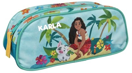 Undercover Trousse Disney Vaiana - Personnalisable avec nom - Trousse d'écolier pour enfant - Turquoise