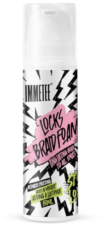 immetee Mousse pour Tresses, Mouse Coiffante pour Tresses, Coiffage et Contrôle des Frisottis, Extra Hold High Shine Mousse Tresses Twist, Locks. 150ml