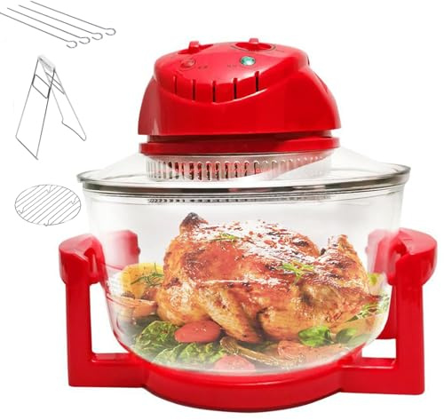 Friggitrice ad aria Forno alogeno multifunzione con temperatura regolabile e timer per cuocere, grigliare, cuocere a vapore, arrostire e barbecue