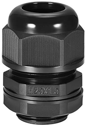 sourcing map M25 Presse-étoupe 2 Trous Imperméable eau Contre-écrou conneteur nylon Fil 6.4-8.7mm Dia