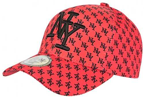 Baseball Avenue Cap NY Rot und Schwarz Grafik New York Fashion Baseball Avenue – Unisex Gr. Einheitsgröße, rot