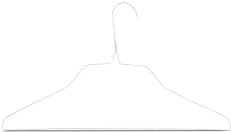 RSR Hangers Kleiderbügel 50 Stück Set Metall Drahtkleiderbügel Draht 2,0 mm Weiß Hemdenbügel Blusenbügel Metallkleiderbügel Drahtbügel