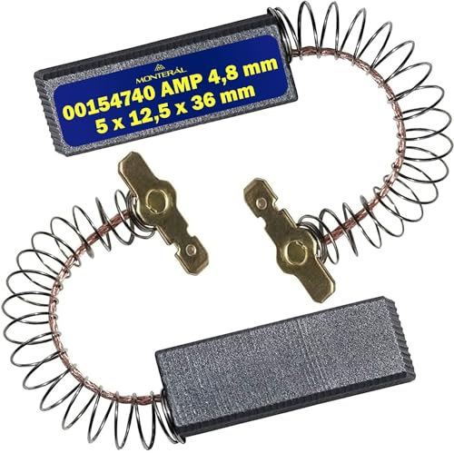 2 Pezzi Spazzole Carbone per Motore Elettrico Lavatrice 5 x 12,5 x 36 mm 00154740 per Bosch Garanzia di 10 Anni - MONTERAL