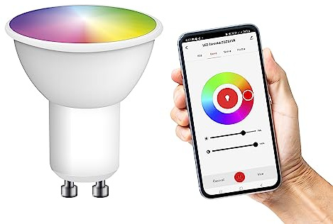 EMOS GoSmart - Smart Home RGB LED-Lampe Spot MR16 mit App - GU10 - dimmbar, mehrfarbig & Weißtöne - 400lm - 4,8W (statt 35W Glühbirne) - 20 000 Stunden - WiFi - Google Home und Alexa kompatibel