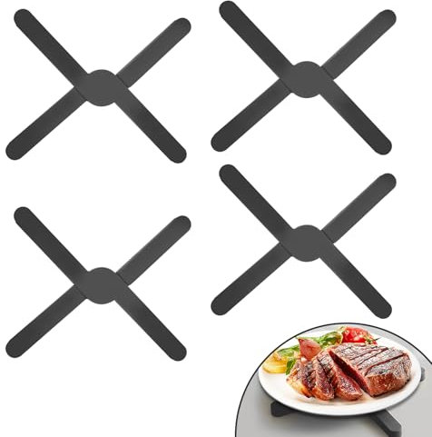 ZLLZPZD 4 Stücke Silikon Topfuntersetzer - Hitzebeständiger,Topflappen und Unterlage für Töpfe,rutschfeste Faltbare Silikon-Untersetzer für heiße Gerichte (Schwarz)