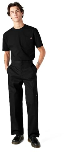 Dickies herr lös passform dubbla knä arbetsbyxor, svart, 38 B x 34 L