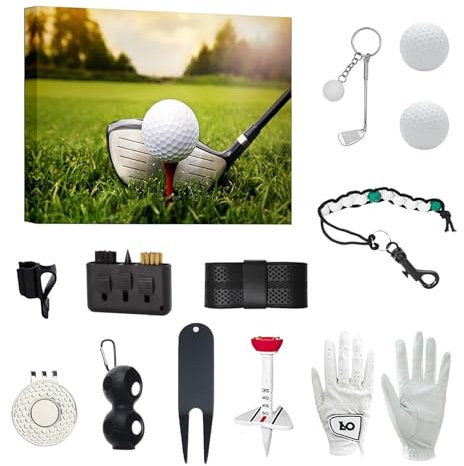 Golf adventskalender 2024, adventskalender för golfare, jul nedräkningskalendrar - adventskalender för golfare 12-delat unikt julgolfset bärbara golfverktyg för golfentusiaster, börja